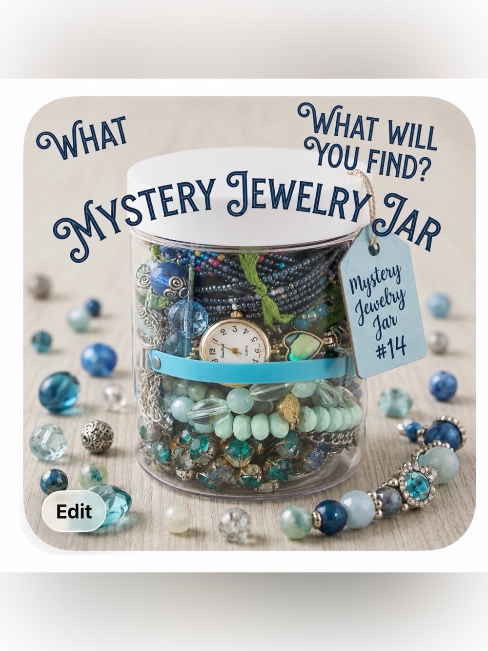 Moody Blues 🔹 Mystery Jewelry Jar #14 – Eclectic Boho Treasure 🪎 Bundle